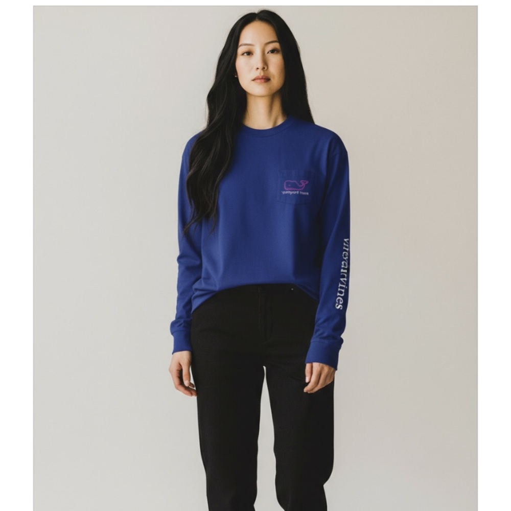 Vineyard Vines Blue Long Sleeve Tee Size S Womens